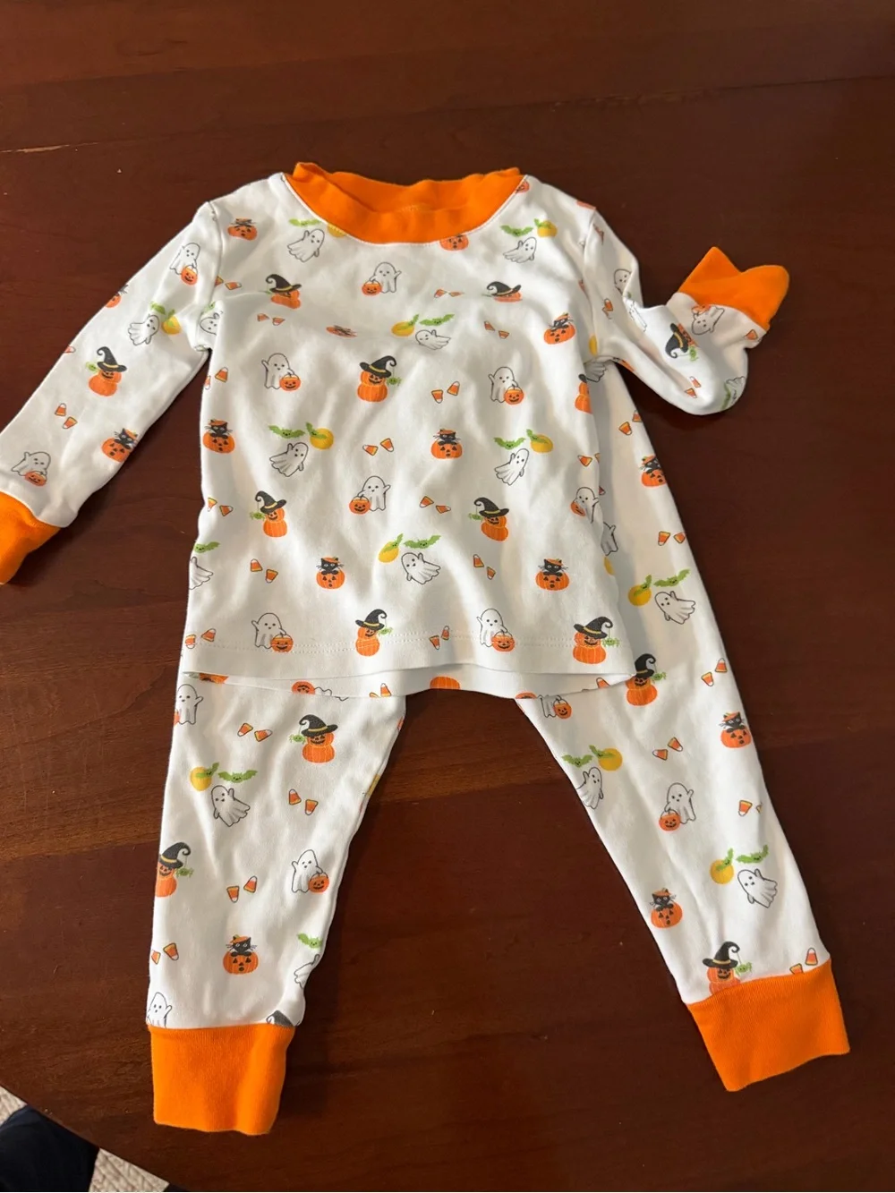 Kissy Kissy White and Orange Halloween Ghosts Pajama Set